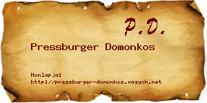 Pressburger Domonkos névjegykártya