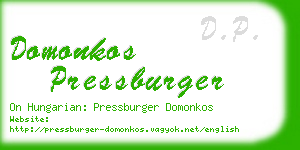 domonkos pressburger business card